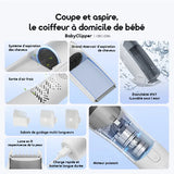 Tondeuse à cheveux pour bébé oraimo BabyClipper IPX7 avec aspirateur intelligent