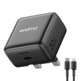 Kit chargeur mural oraimo PowerCube 20 Chic 20W GaN avec câble USB-C vers Lightning