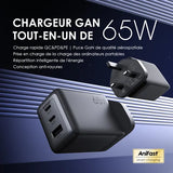 Kit chargeur mural GaN oraimo HyperGaN 65 65W avec câble CC 100W
