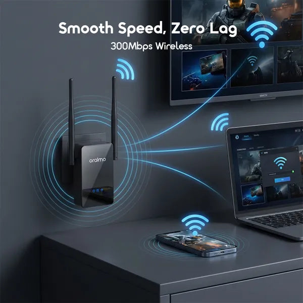 oraimo SpeedLink Point d'accès, répéteur et routeur 3-en-1 Extension de portée WiFi