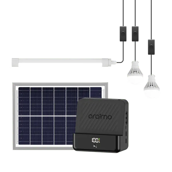 Système d'alimentation solaire domestique oraimo PowerSolar 382, durée de vie de 10 ans, puissance de charge de 22,5 W