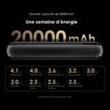 Batterie externe oraimo Traveler 12 octets 20 000 mAh 12 W