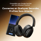 Casque supra-auriculaire sans fil hybride à réduction de bruit oraimo BoomPop N