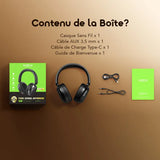 Casque supra-auriculaire sans fil hybride à réduction de bruit oraimo BoomPop N