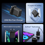 Kit de chargeur compatible oraimo PowerCube 202 type UK 20W