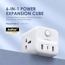 oraimo PowerHub 2 1,5M Cube d'alimentation 6 en 1