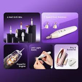 Kit de manucure oraimo Tipsy 6 ponceuses à ongles à 2 vitesses et double rotation